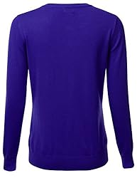 FLORIA Women's Button Down Crew Neck Long Sleeve