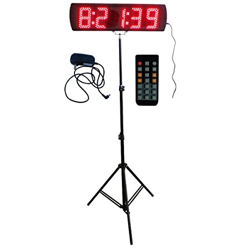 AZOOU 5-inch 5 Digits LED Countdown/up Clock With Tripod For Sports Race Timing Red Color