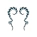BodyJ4You 2PC Glass Ear Tapers Plugs 0G White Blue Black Spiral Gauges Piercing Jewelry Set