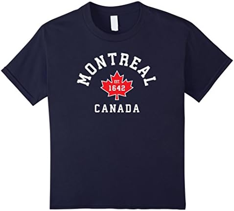 Kids Montreal Canada T-Shirt Canadian Flag Maple Leaf Gift Tees T 12 Navy