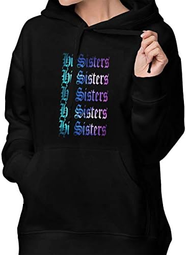 Womens Casual Cotton James-Charles Logo Novelty Hoodies with Pocket, Pullover Hoodies Long Sleeve Hooded Sweatshirt L Black