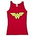 Wonder Woman Logo Ladies Tank Top, Red (Medium)