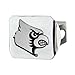 University of Louisville Cardinals NCAA Chrome Metal Hitch Cover by FANMATS - Unique 3D Chrome Team Logo Molded Design – Easy Installation on Truck, SUV, Car or ATV - Ideal Gift for Student/Alumni/Fan