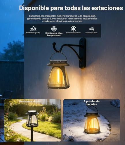 Solar Lights Outdoor Ground 2 Pieces, 2700K Warm White Tungsten Traditional Lights, IP65 Waterproof Solar Light Outdoor Garden for Patio, Driveway, Lawn, Path, Terrace