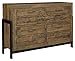 Signature Design by Ashley Sommerford Urban Industrial Butcher Block Style 9 Drawer Dresser, Brown