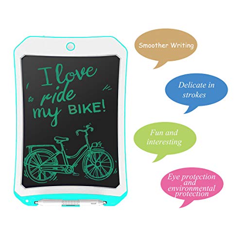 mom&myaboys LCD Writing Tablet for Kids Toys for 3-12 Years Old Girls, 8.5 inch Drawing and Writing Board with Lock Erase Button for Adults for School and Office(blue-77)