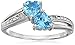 Amazon Essentials Sterling Silver Diamond Accent and Gemstone Heart Ring, (previously Amazon Collection)