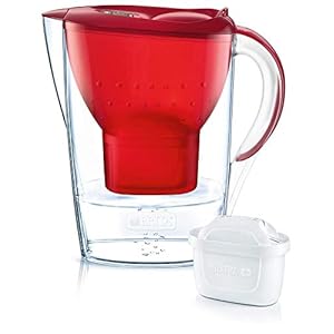 BRITA waterfilterkan Marella verbetert de smaak en vermindert kalk en andere onzuiverheden uit kraanwater, rood, 2,4L