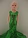 Awe Inspiring Green Sequined Mermaid Gown Made to Fit Barbie Doll