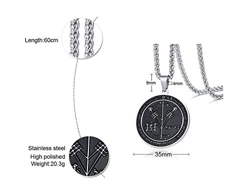 XUANPAI Goetia Fourth Pentacle of Jupiter Pendant Solomon Seals Kabbalah Amulet Necklace for Women Men