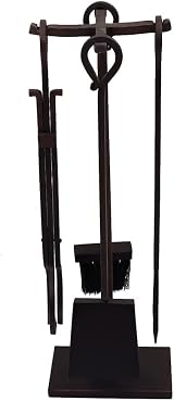 CHARLES BENTLEY Fireside Companion Tool Set Maple Iron Black Tongs Poker Shovel view 4