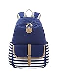 ZPS Fashion Girls Canvas Pastoral Floral Flower Leisure Backpack School Bag (Black)