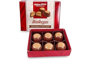 ANTHONY-THOMAS Anthony Thomas, Great Tasting Peanut Butter & Milk Chocolate Buckeyes in Regular Box, Deliciously Delightful Snacks (6 Count)