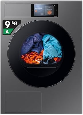 Asciugatrice Bespoke AI DV90F09F4S/U3, 9 kg, Pompa di Calore, Wifi, Controllo Vocale, Display AI Home, AI Dry, Carica Frontale, 60L x 85H x 60P cm