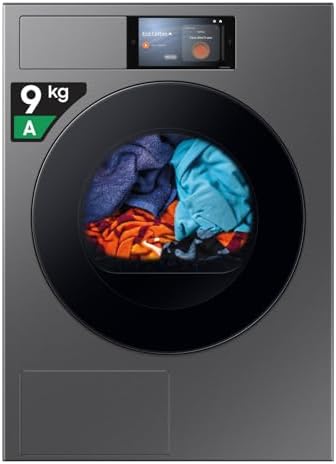 Asciugatrice Bespoke AI DV90F09F4S/U3, 9 kg, Pompa di Calore, Wifi, Controllo Vocale, Display AI Home, AI Dry, Carica Frontale, 60L x 85H x 60P cm