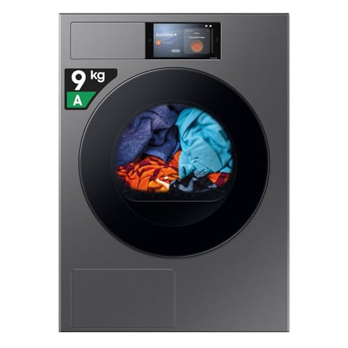 Asciugatrice Bespoke AI DV90F09F4S/U3, 9 kg, Pompa di Calore, Wifi, Controllo Vocale, Display AI Home, AI Dry, Carica Frontale, 60L x 85H x 60P cm