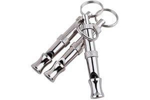 F-P 2pc Silver Whistle for Bird/Pigeon Parrot Pet Training Feeding Helper Frequency Adjust (Silver)