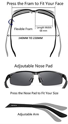 SOXICK Night Vision Glasses for Driving - Adjustable Polarized HD Driver Glasses For Men Women