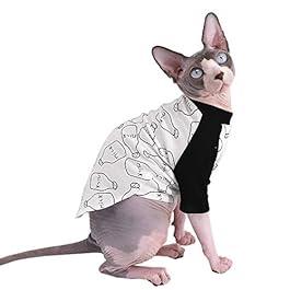 Sphynx Hairless Cat Cute Breathable Summer Cotton T-Shirts Milk Bottle Pattern Pet Clothes,Round Collar Vest Kitten Shirts Sleeveless, Cats & Small Dogs Apparel