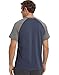 Champion Men's Vapor Cotton Short Sleeve Raglan T-Shirt, Seabotom Blue Ht/Oxford Gray, XL