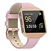 Austrake For Fitbit Blaze Bands with New Metal Frame, Replacement Leather Slim Straps with Stainless Steel Buckle for Fitbit Blaze Strap for Women Men,Pink