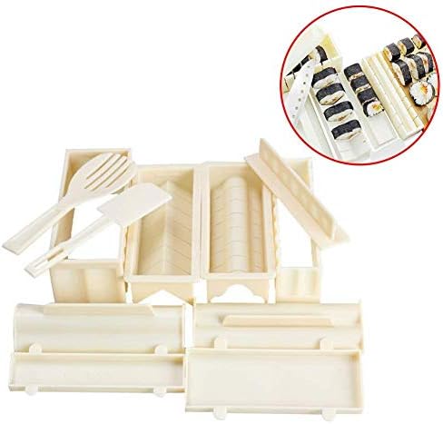 Sushi Making Kit, shsyue 10 Piece DIY Sushi Set Roll Sushi Maker Rice Roll Mold Multifunctional Mould Suit