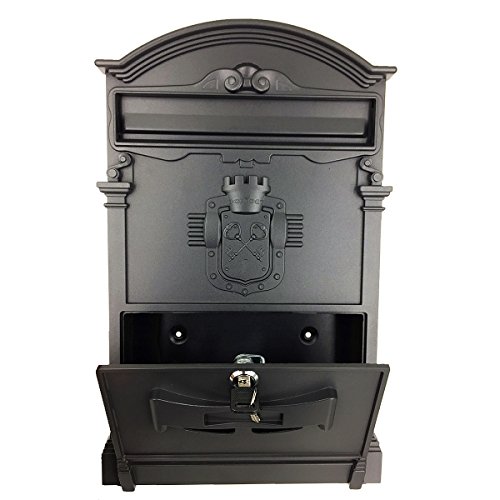 Yahead Outdoor Mailbox Retro Vintage European Aluminum Wall Mounted Mail Box Post Box Secure Letterbox Outside Mailboxe - Thumbnail 3
