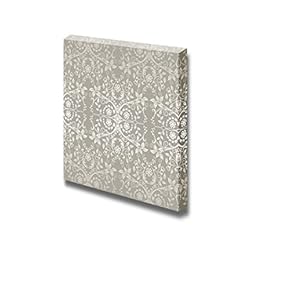 Seamless Silver Lace Flowers and Leaves Seamless Pattern Wall Decor