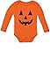 Cute Little Pumpkin - Halloween Infant Jack O' Lantern Baby Long Sleeve Bodysuit Newborn Orange