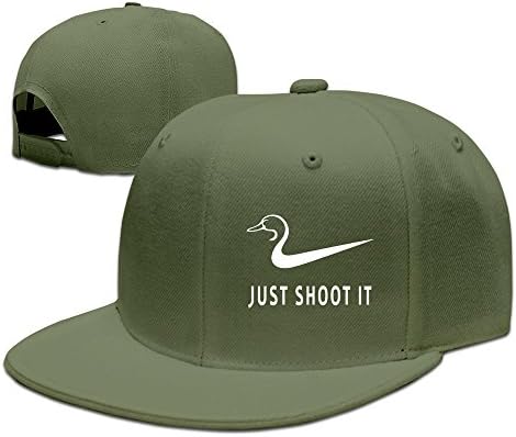 Just Shoot It Funny Duck Hunting Baseball Snapback Hat ForestGreen
