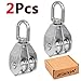 M20 Double Pulley Stainless Steel Wire Rope Crane Double Wheel Swivel Lifting Rope Pulley Block -2Pcs