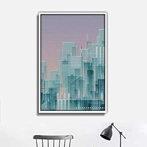 Framed Canvas Wall Art for Living Room, Bedroom Abstract City Theme Canvas Prints for Home Decoration Ready to Hang - 16x24 inches