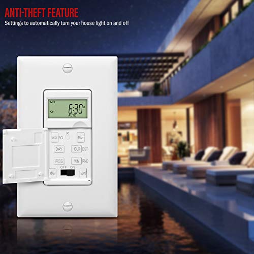 ENERLITES HET01CW Programmable Digital Timer Switch for Lights
