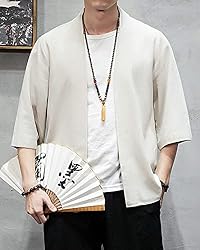 Men's Japanese Kimono Cardigan Loose Cotton Linen