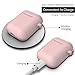 Airpods case,Erwubala Airpod Protective Case Cover Soft Silicone Skin with Keychain Compatible for Apple Airpods 2 & 1(Pink)