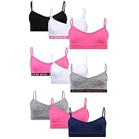 Sweet & Sassy Girls Seamless V-Neck Bra 9 Pack, Dream Big, Small / 30A