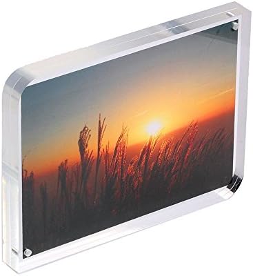 iNINJA(TM)6x8" Unique Designed 2 Round Edge Clear Acrylic Frames Photo Frame - Picture Frames,Free Stand in Desk/Table 10mm Thickness for Double Sided Photo Seethrough