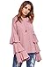 Verdusa Women's Long Layered Bell Sleeve Knitted Casual Pullovers Ribbed Top