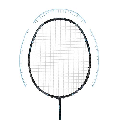 WHIZZ 2 PCS 100% Graphite Badminton Racket Set, Frame/String Protection Design, Large Badminton Bag / 2 Grip Tapes Included (Black/White) - Thumbnail 2