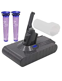 Dyson - Batería de repuesto para Dyson V8 (actualizada, 3600 mAh, 21,6 V) batería Dyson V8 con filtro compatible para aspiradora Absolute Dyson V8 sin cable (no compatible con Dyson VC10 fluffy)