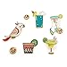 Maggie Cute Parrot Birds Summer Drink Metal Brooch Pins,Button Pins,5 Pieces