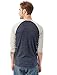 Alternative Men's Raglan 3/4 Sleeve Henley Shirt, Navy/Oatmeal, Large