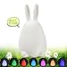 [NEW] APUPPY Bunny Night Light for Kids, Cute Rabbit Silicone Baby Nursery Lamp Sensitive Tap Control 7 Single Colors and Multicolor Breathing Light Dual Modes for Girlfriend Adult Kids Babies Bedroom