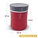 Zell Vacuum Insulated Lunch Food Jar | Durable BPA Free Stainless Steel Lunch Container | Eco-friendly, Double Wall Lunch Jar Keeps Your Food Hot or Cold | 13 Oz (380 ml) | Red