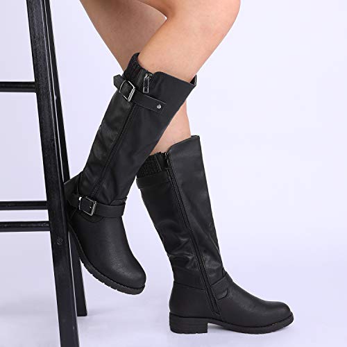 DREAM-PAIRS-Womens-Side-Zipper-Knee-High-Riding-Boots