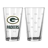 NFL Green Bay Packers Satin Etch Pint, 16-ounce, 2-Pack