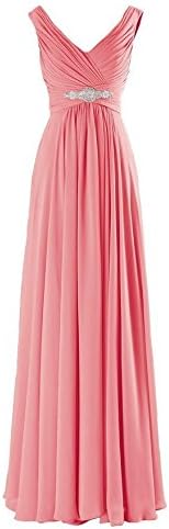 YanCui@ Chiffon evening dress bridesmaid dress ,Watermelon Red,US8