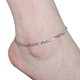 Bolayu Women Lady Simple Fashion Gold Anklet Metal Chain Anklets (Silver)