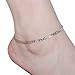 Bolayu Women Lady Simple Fashion Gold Anklet Metal Chain Anklets (Silver)
