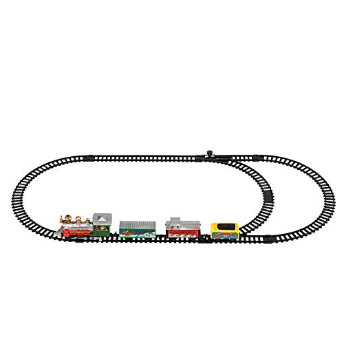 TRIXES Miniature Christmas Model Train Set Locomotive and 3 Carriages Santa Express Festive Decoration